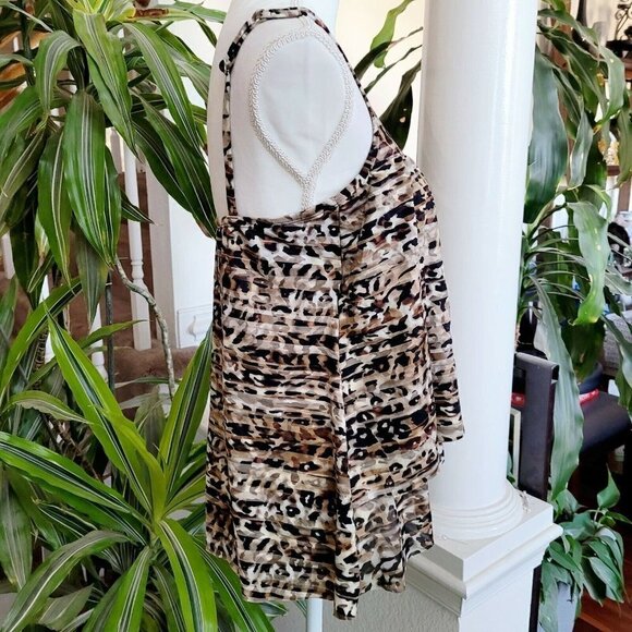 Miraclesuit Sz 8 Women's Leopard Print Swimsuit Top Separates Swimming Beach - Picture 4 of 10